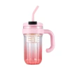 Double-drink tea break, large-capacity, high-appearation-level sports water bottle, summer heat-resistant plastic anti-drop with straw, cold-brewed cup Item Picture